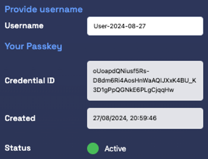 Passkey creation