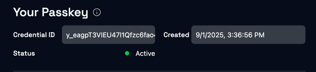Passkey creation